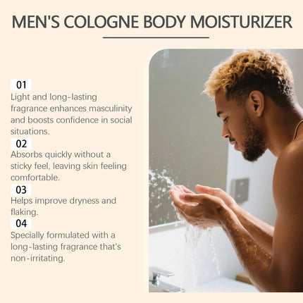 Men's Scented Body Lotion Sandalwood Extract Improves Skin Elasticity Radiance Non Greasy Fast Absorption For Dry Skin