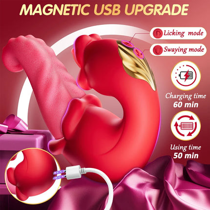 Tongue Licking Clitoral Vibrator for Women Clitoris Stimulator G Spot Dildo Female Vagina Massager Vibrating Sex Toys for Adult