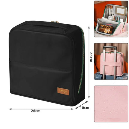 2025 New PU Stand Up Makeup Bag Large Capacity Waterproof Makeup Storage Bag Large Opening Travel Toilet Bag
