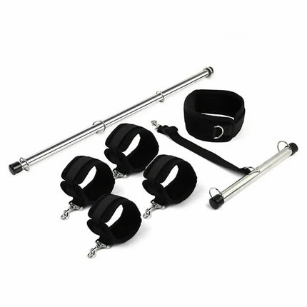 Metal Open Leg Bar Handcuffs Ankle Wrist Cuffs Restraint Shackles Bondage Set Roleplay Adult Game Sex Toys for Men Women Couples