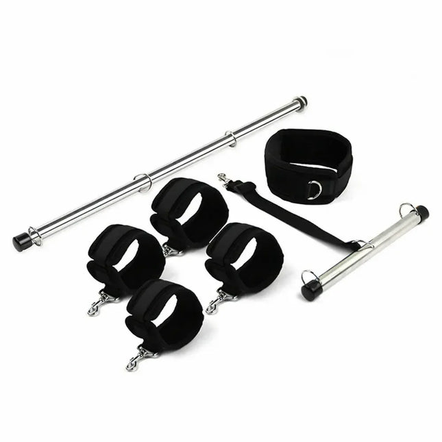 Metal Open Leg Bar Handcuffs Ankle Wrist Cuffs Restraint Shackles Bondage Set Roleplay Adult Game Sex Toys for Men Women Couples