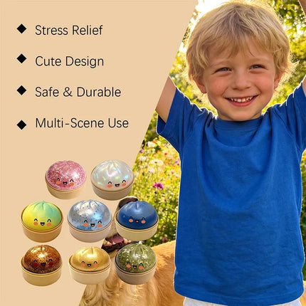Glitter Dumpling Squishy Toy Anxiety Relief Tension Reusable Material Unique Sensory Toys Realistic Dumplings Decompression Toy
