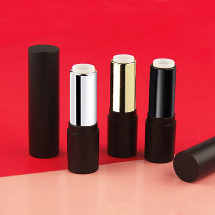 20/50/100pcs 12.1mm Black Silver Gold Round Empty Lipstick Tube Lip Balm Container Lipstick Shell Packaging Cosmetics Refillable