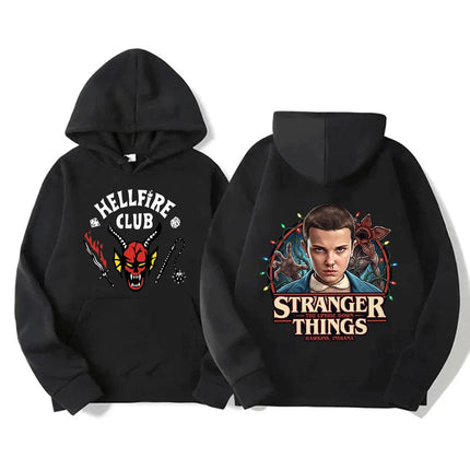 Stranger Things Kids (3-12Y) Matching Hoodie with Upside Down Design, Hawkins Indiana Inspired Pullover Sweatshirt for Family