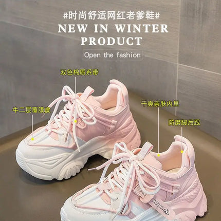 Women's Shoes Casual Shoes Spring Sneakers Platform Woman-shoes Tennis Female Fashion Thick Sole 2024 Roses Trainers Increased I