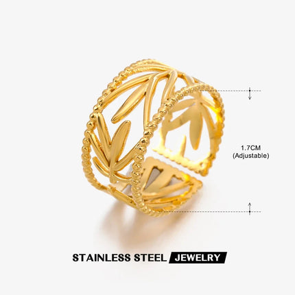 316L Stainless Steel Shell Rings for Women Adjustable Gold Color Little Star Open Rings Female Jewelry Weddings Gifts New Trendy