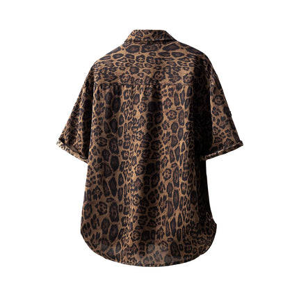 Summer 2026 Leopard Print Short-Sleeved Shorts Suit Men'S High-Quality Fashion Trend Comfortable Breathable Loose Casual Suit