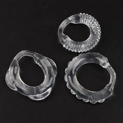 Delay Ejaculation Ring 3Pcs Cock Ring Silicone Penis Lock Reusable Comfortable for Men Couples Enjoyment