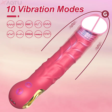 10 Vibrations Realistic Vibrator for Women Female G Spot Dildo Sex Toys Silicone Dildos Finger Vibrators Adult Products 18+