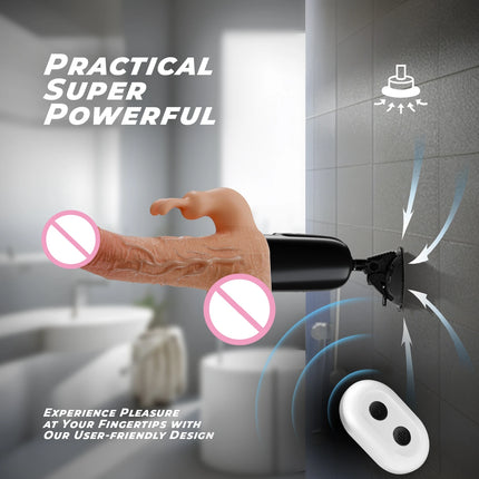 Thrusting Realistic Dildos Rabbit Vibirator with Suction Cup 10 Thrusting & Vibrating Modes Clit Stimulator Sex Toys for Women