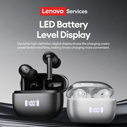 New Lenovo LE232 ANC Bluetooth 6.0 Headphones Active Noise Cancelling Wireless Earphone Power Display Music TWS Earbuds Choice