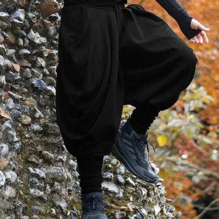Spring Men High Street Drooping Harlen Pants Casual Solid Color Oversized Drawstring Joggers Outdoor Climbing Legging Trousers