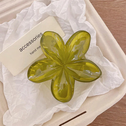 Korean Hawaiian Gradient Flower Hair Claw Clip For Women Girl Fashion Plastic Non-Slip Hold Hairpin Barrette Hair Accessories