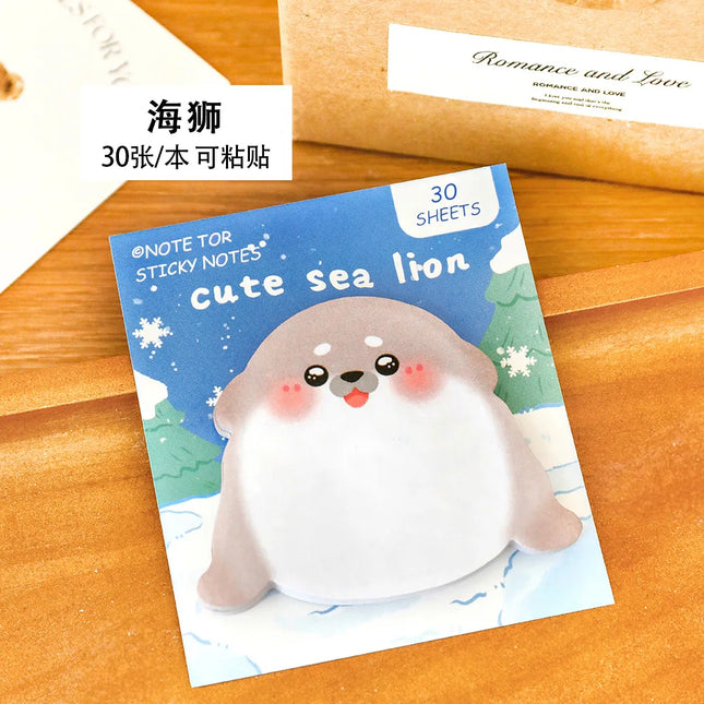 Ins Cartoon Cute Animal Sticky Note Student Special-shaped Penguin Note Book Can Paste Messages and Notes N Times Memo Pad