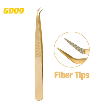 Gemerry Eylashes Tweezers Professional Eyelash Extensions Eyebrows Stainless Steel Fiber Tips Anti-Static Tweezers Tools Makeup