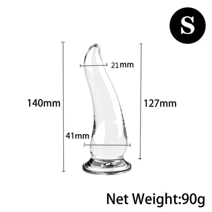 Black&Transparent Anal Plug Horn Dildo for Woman Prostate Dilator Massager Butt Suction Cup Sex Toys for Men Adults Beads
