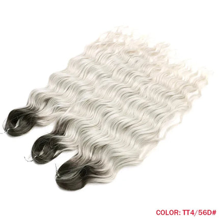 Noble Braiding Hair Extensions 24 Inch Synthetic Hair Water Wave Ombre Rainbow color Deep Wave Curl Twist Crochet Hair Extension