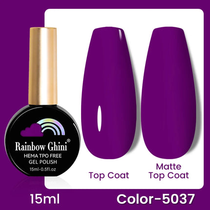 RG 15ml 17 Colors Purple Series Nail Gel Polish Semi-permanent Rich Violet Nail Polish Purple Glitter Gel Varnish For Manicure