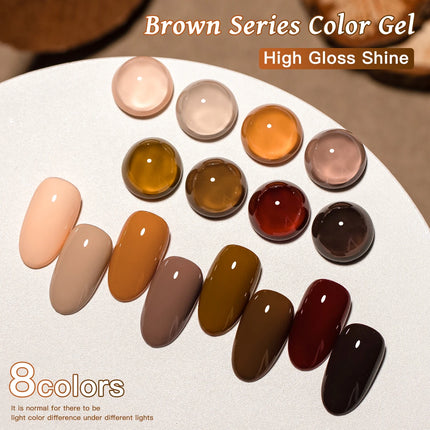 10ml Coffee Brown Gel Nail Polish HEMA TPO FREE Semi Permanent Soak Off UV Gel Varnish Nail Art Decoration Design Nail Supplies