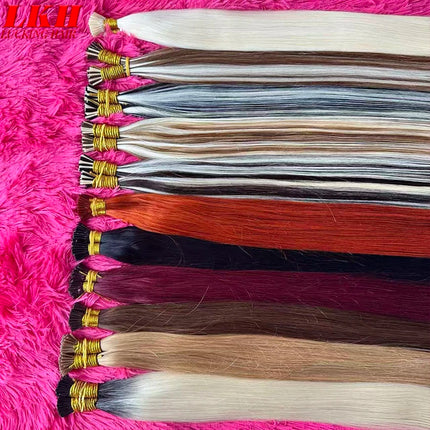 I Tip Hair Extension Straight Human Hair Extension 0.8g/ 1g/Strand 50pc/Set Capsule Keratin Natural Fusion Human Hair Extension
