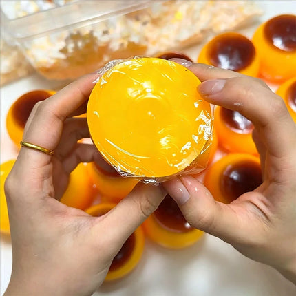 Caramel Pudding Crunchy Moldable Stress Ball Fidget Toy Crispy Squishy Squeeze Toy Round Blocks Filled ASMR Anti Stress Gift Toy