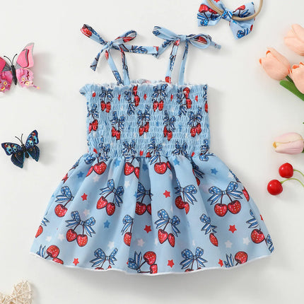Baby Girl Summer Cherry Print Romper Onesie Infant Clothing Comfortable Soft Fabric Baby Clothes