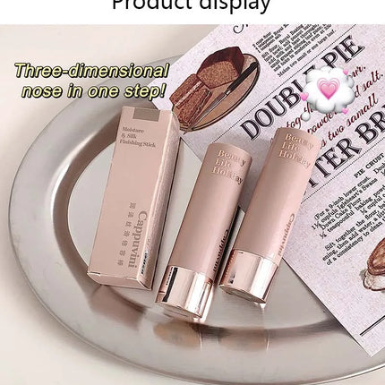 Nose Shadow Contour Stick Natural Matte Gray Coffee Nose Shadow 3D Contouring Bronzer Long Lasting Silky Shading Powder Makeup