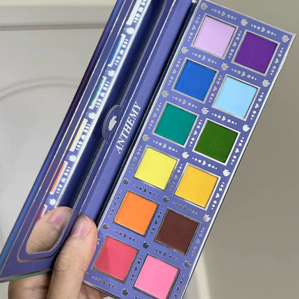 Anthemy 12 Color Eyeshadow Palette Backlight Butterfly Matte Chameleon High Pigmented Shimmer Flash Spotlight Eye shadow