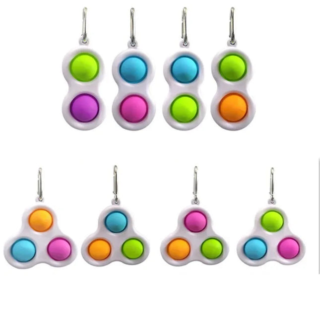 Finger Bubble Music Keychain 2 Pcs Decompression Fashion Toy Pressable Exercise Board Decompression Key Pendant Birthday Gift