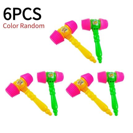 8Pcs Pounding Hammer Toys PVC Kids Hammer Toys Musical Sound Kids Educational Beating Gavel Plastic Squeaky Mallet Instrument