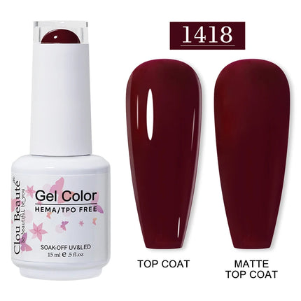 Clou Beaute 15ml HEMA TPO FREE Gel Nail Polish Vernis Semi Permanent UV Nail Art Varnish Lakiery Hybrydowe Manicure Gel Polish