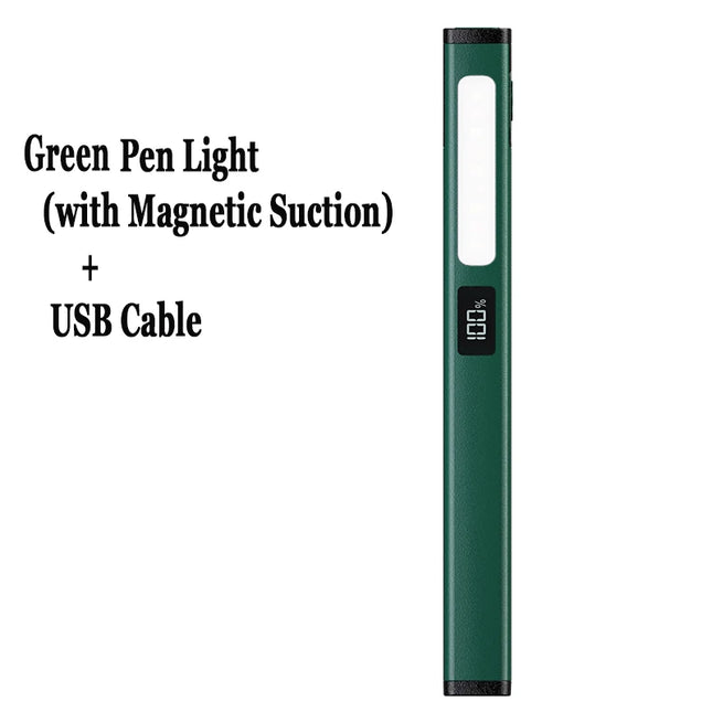 Multifunctional Work Light Cob Flashlight USB C Rechargeable, Aluminum Alloy Magnetic Pen Clip Headlamp Hand Free