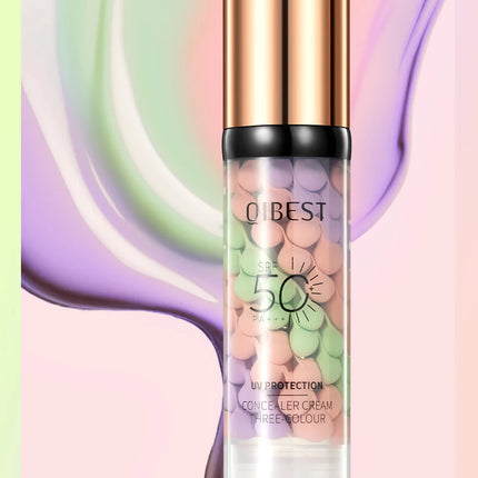Qibest Three Color Press Release Cream Concealer Isolate Makeup Facial Base Brightening Cream Liquid Concealer Face Primer