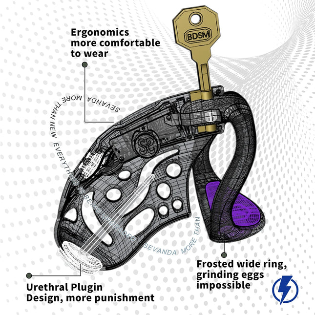 Intelligence Chastity Cage Men's Sm Conditioning Abstinence Plastic Penis Lock with Urethral Blockage Remote Control