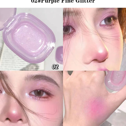 Jelly Fine Flash Blush Moisturizing Lip Cheek Dye Lip Gloss Long-lasting Brightening Natural Temperature Change Shimmer Blusher