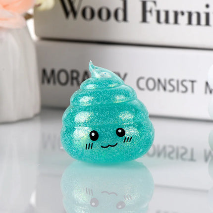 Novelty Squishy Poo Stress Ball Squishies Toys Glitter Funny Stretch Squeeze Fidget Toys for Kids Adults Fool's Day Prank Gift