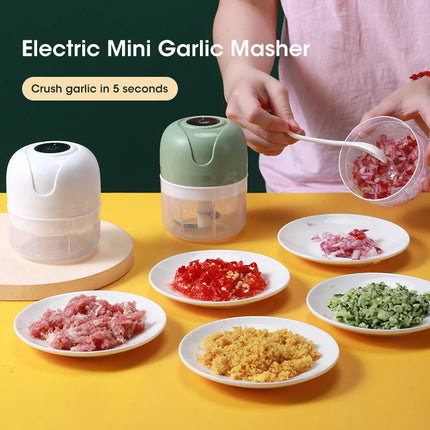 New Rechargeable Electric Garlic Masher, Mini Portable Food Chopper for Home & Baby Food