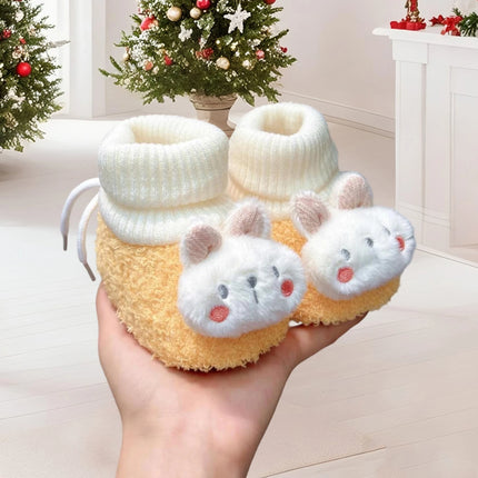 0-12months Infant boys girls Winter Shoes Cartoon Rabbit Soft Sole First Walking Flats Shoes  for baby girls