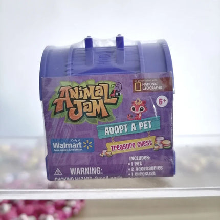 Animal Jam Adopt A Pet Treasure Chest Series Blind Box Collectible Desktop Ornaments Cute Animal Models Mystery Toys Kids Gifts