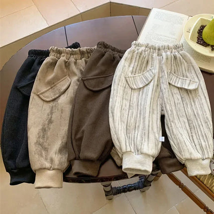 Children Pants Boys Girls Kids Autumn New Versatile Sweatpants Loose Thick Baby Sports Casual Trousers Fashion Toddler Clothing