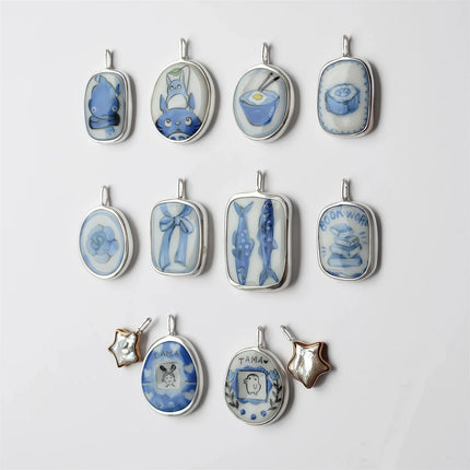 Autumn Bow Totoro Flower Salted Fish Little Fire Man Pendant DIY Necklace Accessories