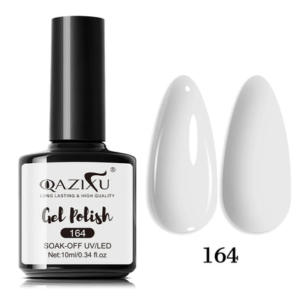 QAZIXU 48 Colors 10ml Red Black White Gel Nail Polish Manicure Semi Permanent Soak Off UV Nail Art Varnish Nail Supplies