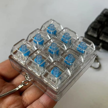 New DIY Keyboard Fidget Keychain Keys Button Relief Stress Clicker Toy Keycap 9Keys Finger Keyboard Cap Adult Keycap