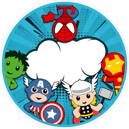 Children's birthday party surprise gift superhero Hulk Captain America theme round decorative background props stretch fabric