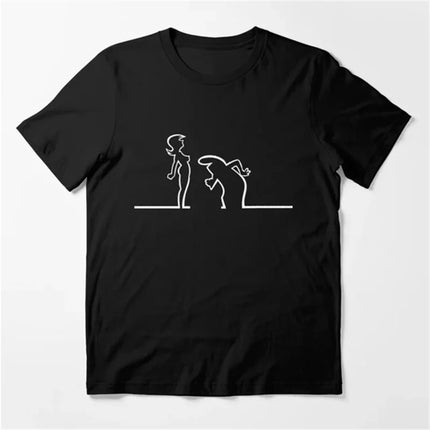 La Linea The Line Osvaldo Cavandoli TV T Shirt men Happy Fashion Women's tshirts Streetwear Tee Round Neck Casual Tops Camisetas