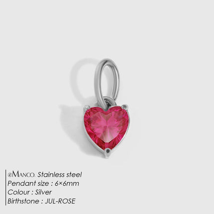 eManco 6MM Colorful Birthstone Pendant DIY Stainless Steel Women's Accessories Niche Design Luxury Rhinestone Charms Wholesale