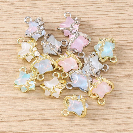 5pcs 13x13mm Mix Cute Crystal Star Charms Pendants for Jewelry Making Drop Earrings Necklaces Bracelets DIY Crafts Accessories
