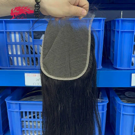 Ali Queen Hair Products 4x4 5x5 6x6 HD Lace Closure Invisible Melt Skin Full Frontal 13x6 13x4 Indian Virgin Hair