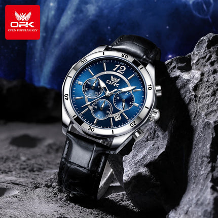 OPK 6066 Man Watch Fashion Original Business Quartz﻿ Wristwatch Waterproof Luminous Week Date Calendar Window Watch For Man