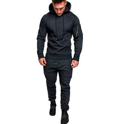 Camo Men Tracksuit Hooded Outerwear Hoodie Set 2 Pieces Autumn Sporting Male Fitness Camouflage Sweatshirts Jacket + Pants Sets